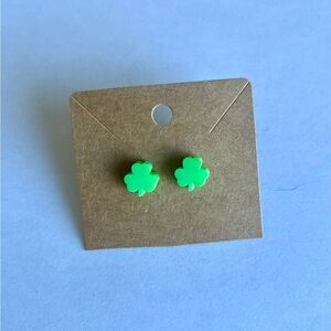 2/$15- Light Green Clover St. Patrick’s Day Stud Earrings Handmade